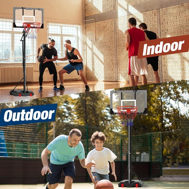Alt view image 7 of 7 - Outdoor Basketball Hoop with 33" Shatterproof Backboard Portable Basketball Goal System