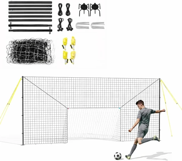 Alt view image 7 of 7 - 3-in-1 Soccer Goal with Rebounder & Backstop Net