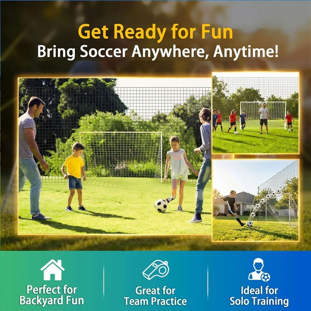 Alt view image 6 of 7 - 3-in-1 Soccer Goal with Rebounder & Backstop Net