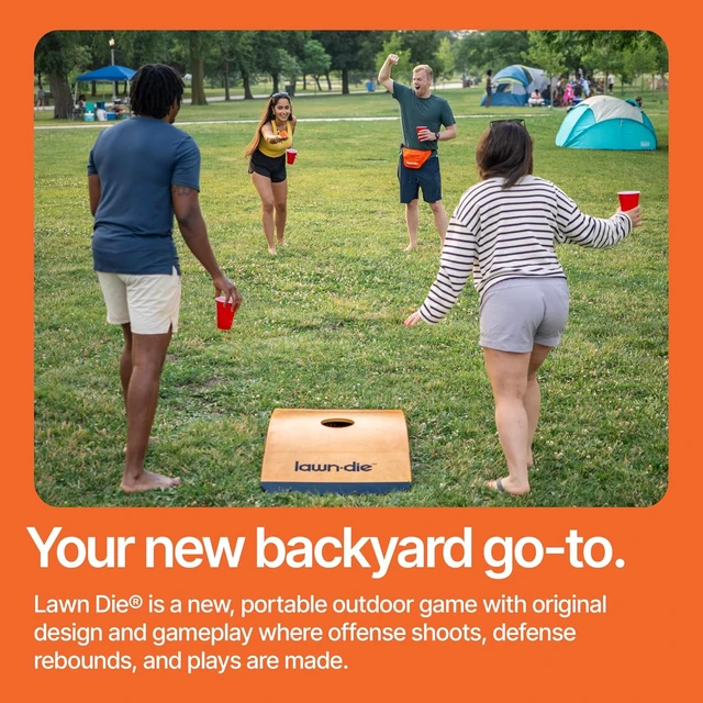 Alt view image 2 of 7 - Lawn Die Toss Game Board 24 x 26 in, 2 Dice, Beach & Lawn Game for Adults