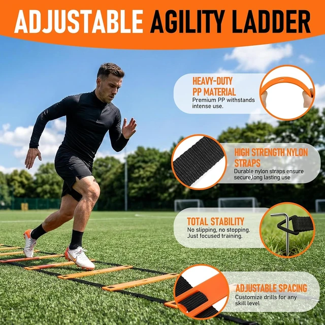 Alt view image 3 of 7 - Agility Ladder Soccer Training Equipment Set for Speed & Agility Training