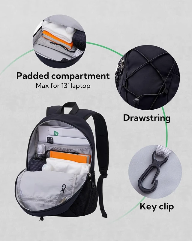 Alt view image 3 of 7 - 12L Lightweight Hiking Daypack Small Travel Backpack for Camping, Fitness, Cycling & Outdoor Sports for Women, Men & Teenagers