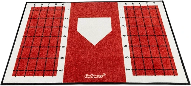Main image of Baseball & Softball Hitting Mat with Batting Stance Alignment Guide 6 x 4 ft
