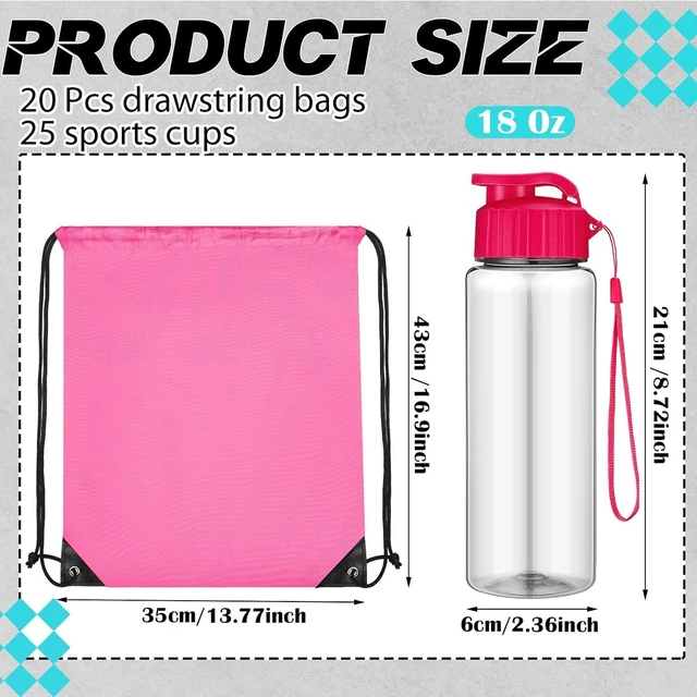 Alt view image 3 of 6 - 17oz Water Bottles & Drawstring Backpacks 20 Sets Bulk, Stylish
