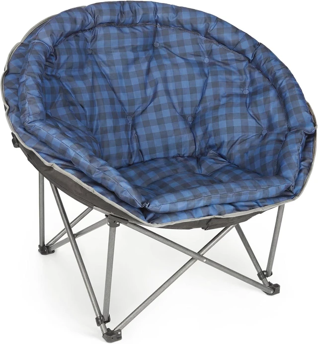 Alt view image 3 of 7 - Oversized XXL Folding Round Camping Chair Super Comfy Padded Moon Chair, Heavy Duty Supports 200 Kg for Indoor, Family Camping, Hiking, Picnics & Garden