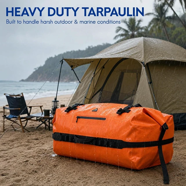 Alt view image 3 of 7 - Roll-Top Dry Duffel Backpack Bag IPX7 Waterproof