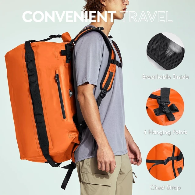 Alt view image 4 of 7 - Roll-Top Dry Duffel Backpack Bag IPX7 Waterproof