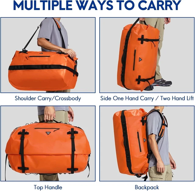 Alt view image 6 of 7 - Roll-Top Dry Duffel Backpack Bag IPX7 Waterproof