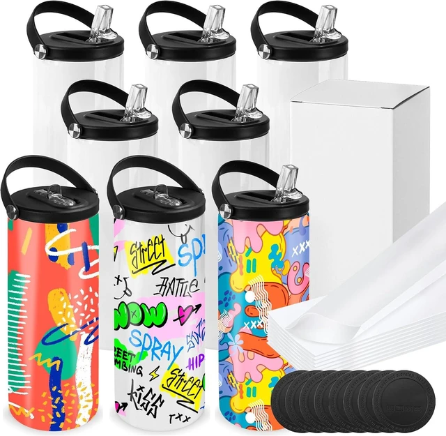 Main image of 20 oz Sublimation Water Bottle Tumblers 8 Pack, Leak-Proof