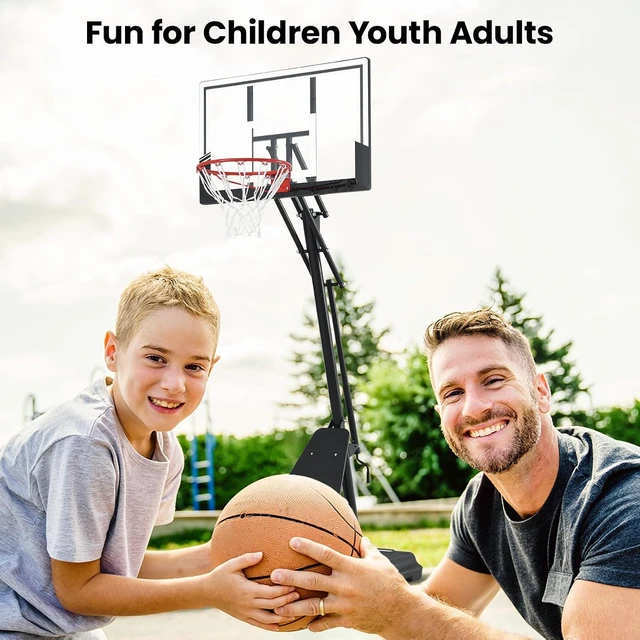 Alt view image 6 of 6 - Basketball Hoop with 44 & 47IN Backboard 10FT Height Adjustable