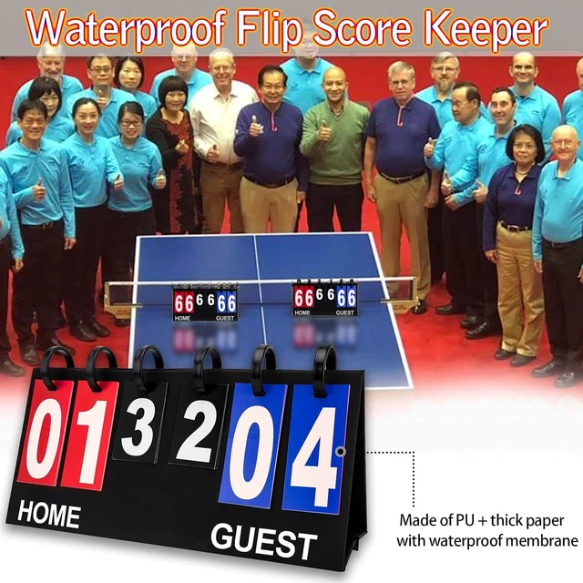 Alt view image 3 of 7 - Tabletop Flip Scoreboard 6 Digits Flip Score Keeper Cards for Football, Basketball, Volleyball, Tennis & Outdoor Sports