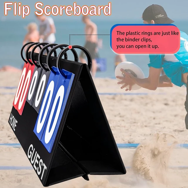 Alt view image 5 of 7 - Tabletop Flip Scoreboard 6 Digits Flip Score Keeper Cards for Football, Basketball, Volleyball, Tennis & Outdoor Sports