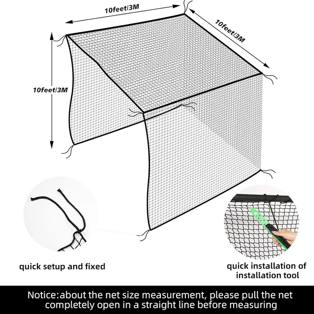 Alt view image 3 of 7 - Heavy Duty Baseball Batting Cage Net Various Size Backstop & Barrier Net for Backyard, Baseball & Softball