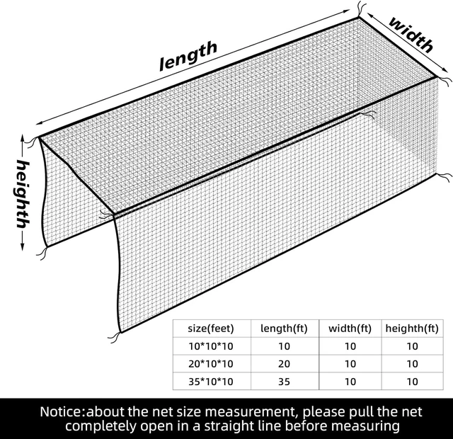 Alt view image 4 of 7 - Heavy Duty Baseball Batting Cage Net Various Size Backstop & Barrier Net for Backyard, Baseball & Softball