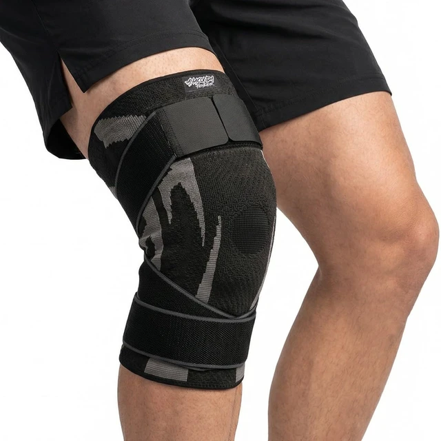 Alt view image 2 of 7 - Fightwear Knee Brace for Men & Women Adjustable Compression Sleeve with Gel Pad for Shock Absorption & Joint Support, Non-Slip Wrap for Athletic Training, 2 Pack, Large