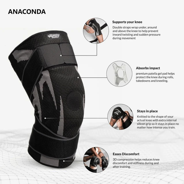Alt view image 6 of 7 - Fightwear Knee Brace for Men & Women Adjustable Compression Sleeve with Gel Pad for Shock Absorption & Joint Support, Non-Slip Wrap for Athletic Training, 2 Pack, Large