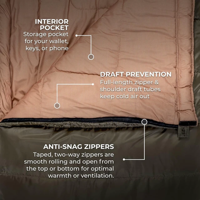 Alt view image 5 of 7 - Teton Celsius XL Sleeping Bag 25F, 20F & 0F Degrees, All Weather Warm for Adults & Kids, Compression Sack Included