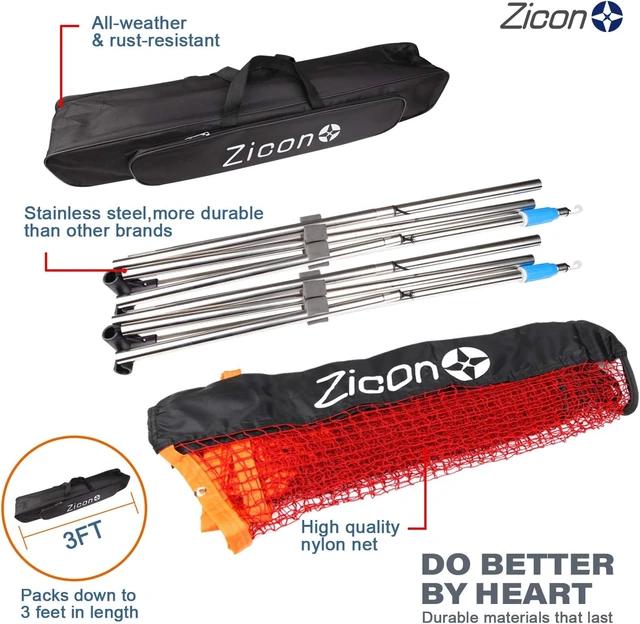 Alt view image 2 of 7 - Portable Badminton Net Set with Stainless Steel Foldable/Extendable Poles
