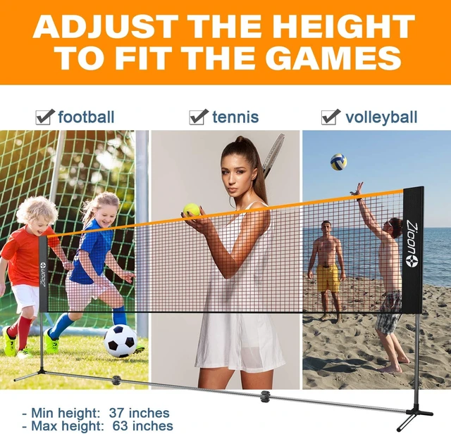 Alt view image 5 of 7 - Portable Badminton Net Set with Stainless Steel Foldable/Extendable Poles
