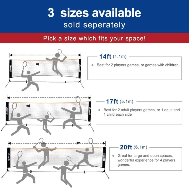 Alt view image 6 of 7 - Portable Badminton Net Set with Stainless Steel Foldable/Extendable Poles