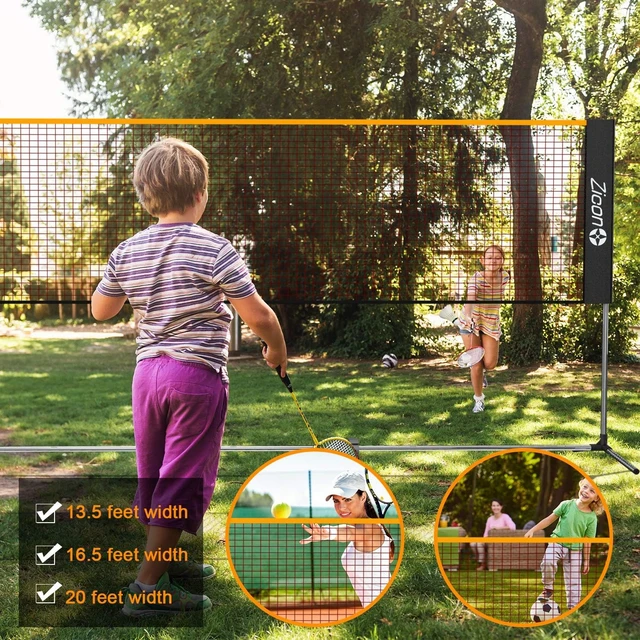 Alt view image 4 of 7 - Portable Badminton Net Set with Stainless Steel Foldable/Extendable Poles