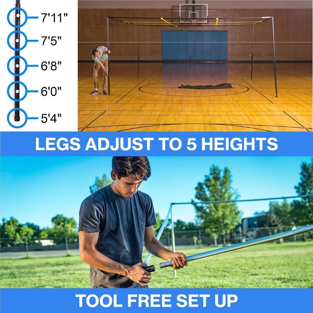 Alt view image 6 of 7 - Giant Portable Metal 9 Square Game Indoor/Outdoor, Waterproof & Quick Setup for Backyard, Beach, School, Camp & Yard Fun for Family, Kids, Teens & Adults