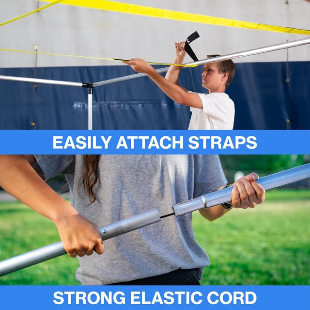 Alt view image 7 of 7 - Giant Portable Metal 9 Square Game Indoor/Outdoor, Waterproof & Quick Setup for Backyard, Beach, School, Camp & Yard Fun for Family, Kids, Teens & Adults