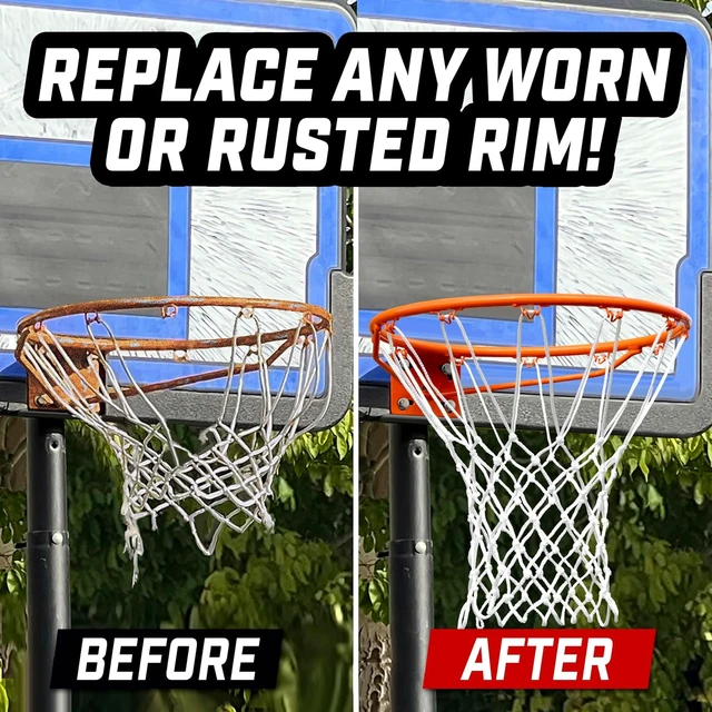 Alt view image 7 of 7 - Regulation 18" Steel Basketball Rim, Fixed or Breakaway for Replacement or Garage Mount