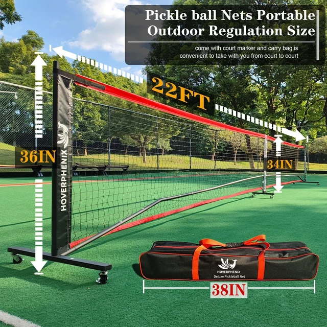 Alt view image 4 of 7 - 22FT Full-Size Pickleball Net with Carry Bag for Driveway