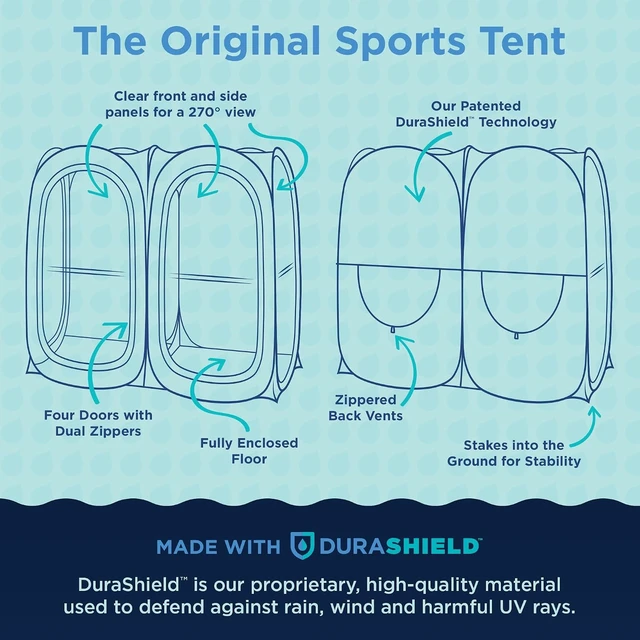 Alt view image 3 of 7 - 2-Person WeatherPod® Side-by-Side Pop-Up Sports Shelter