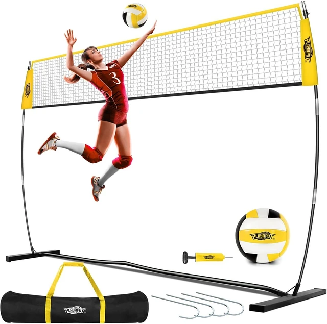 Main image of 12FT Freestanding Height-Adjustable Volleyball Training Net