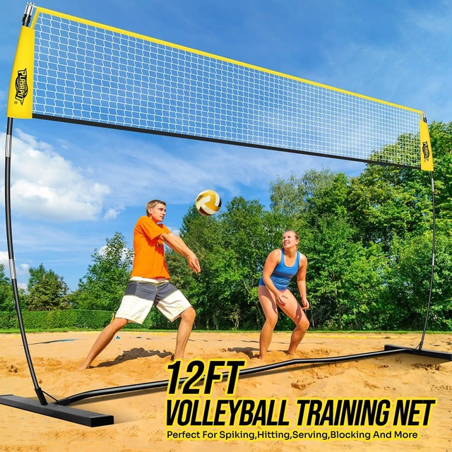 Alt view image 5 of 7 - 12FT Freestanding Height-Adjustable Volleyball Training Net
