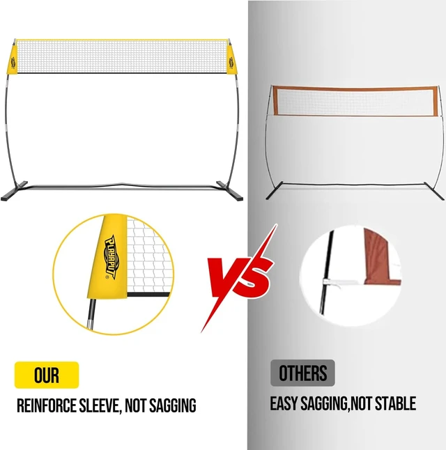 Alt view image 7 of 7 - 12FT Freestanding Height-Adjustable Volleyball Training Net