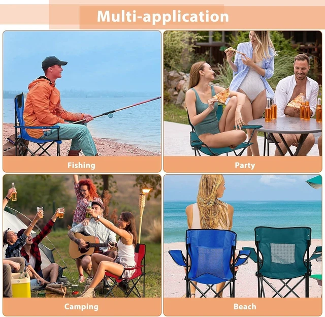 Alt view image 5 of 6 - 4 Pack Multicolor Camping Chairs with Bags