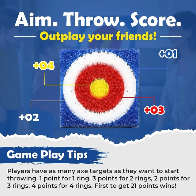 Alt view image 5 of 7 - 5FT Tall Backyard Axe Throwing Game with 24" x 24" Bristle Target, 8 Axes & 8 Throwing Stars, Foldable Steel Frame, Indoor/Outdoor Games for Adults, Kids & Family