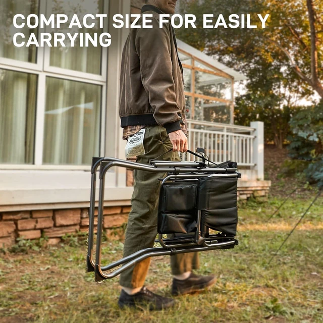 Alt view image 6 of 7 - Portable Tall Camping Directors Chair with 30.7" Seat Height