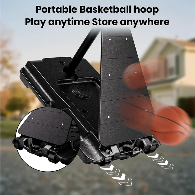 Alt view image 5 of 6 - 40&44&48IN Basketball Hoop Backboard with Portable Wheels