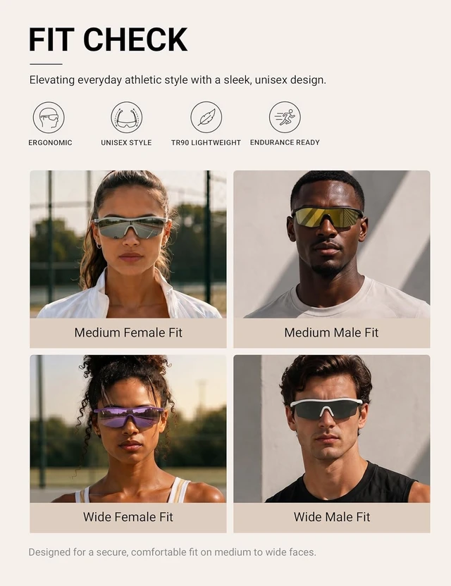 Alt view image 6 of 7 - UV400 Sport Sunglasses for Men & Women Running, Hiking, Tennis & Golf