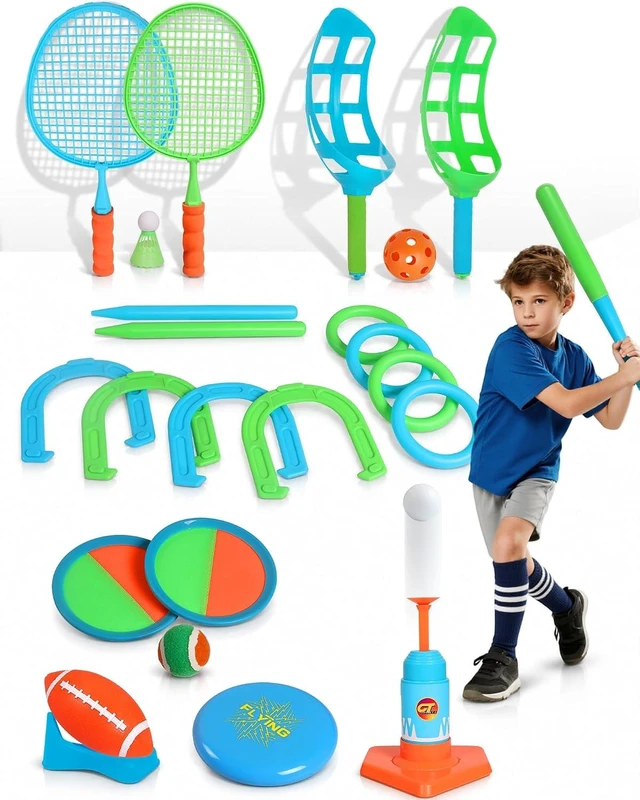 Main image of 8-in-1 Outdoor Backyard Games Set, Family Game Bundle for Kids