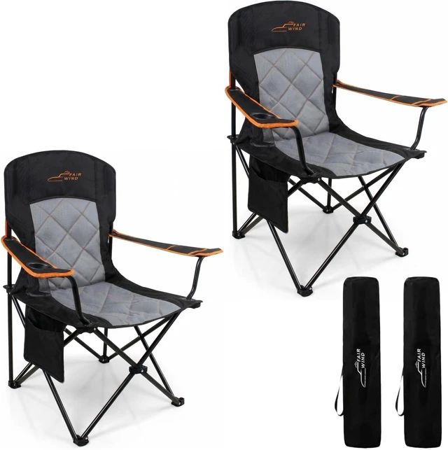 Main image of 2-Pack Padded Oversized Camping Chair with Lumbar Support