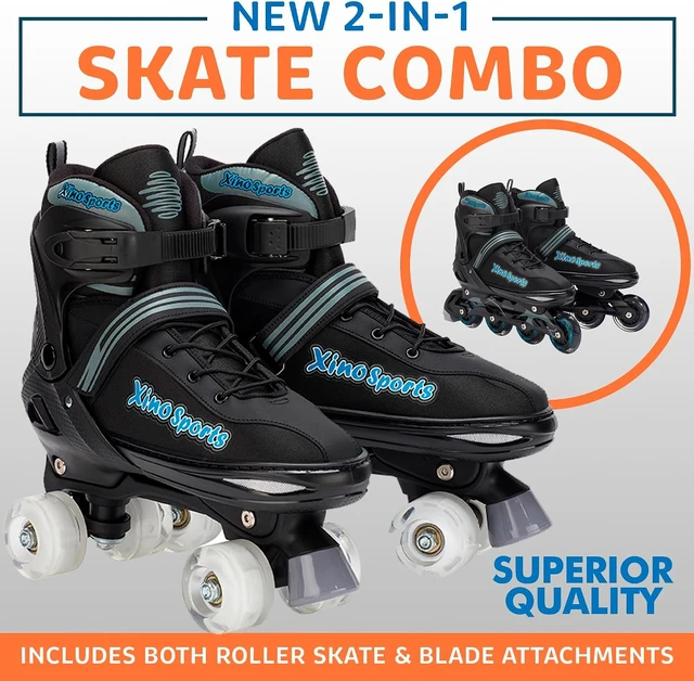 Alt view image 2 of 7 - Kids 2-in-1 Roller Skates Combo