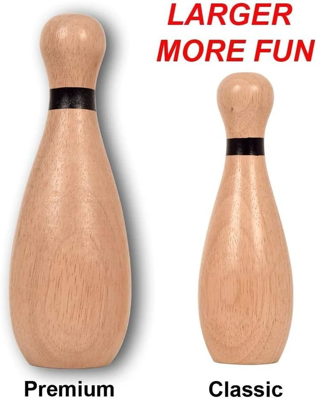 Alt view image 3 of 7 - Outdoor Giant Lawn Bowling Game, Rubber Wooden Skittles Set with 10 Pins & 2 Balls, Carrying Bag, Fun Family Sports Games for Adults & Kids, Indoor/Outdoor Backyard