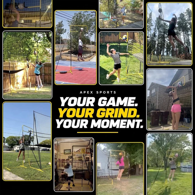 Alt view image 7 of 7 - Adjustable Volleyball Spike Trainer Solo Practice Station