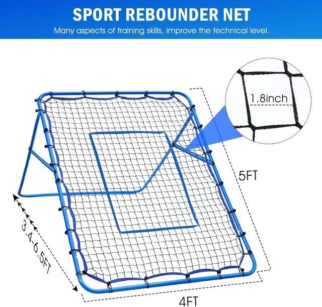 Alt view image 3 of 7 - Volleyball, Baseball & Softball Rebounder Pitchback Net with Quick Adjustments, Lacrosse Bounce Back Practice Equipment for Indoor, Outdoor & Backyard Training