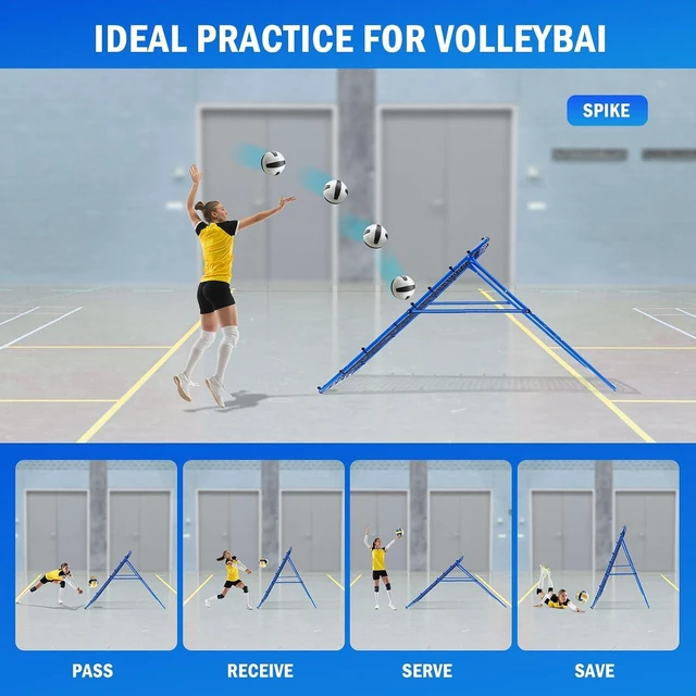 Alt view image 5 of 7 - Volleyball, Baseball & Softball Rebounder Pitchback Net with Quick Adjustments, Lacrosse Bounce Back Practice Equipment for Indoor, Outdoor & Backyard Training