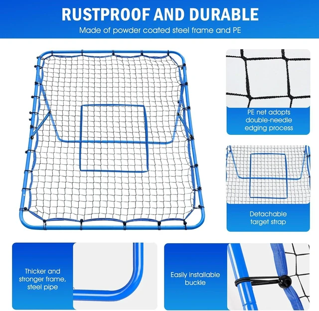 Alt view image 7 of 7 - Volleyball, Baseball & Softball Rebounder Pitchback Net with Quick Adjustments, Lacrosse Bounce Back Practice Equipment for Indoor, Outdoor & Backyard Training