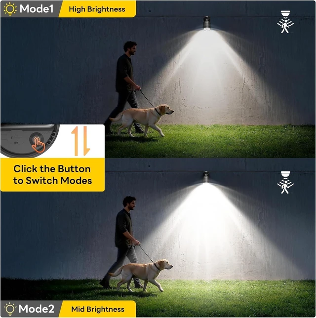 Alt view image 3 of 7 - 4000mAh Rechargeable Motion Sensor Spotlight, 600 Lumen IP65 Waterproof Outdoor Light for Porch, Yard, Wall & Garden