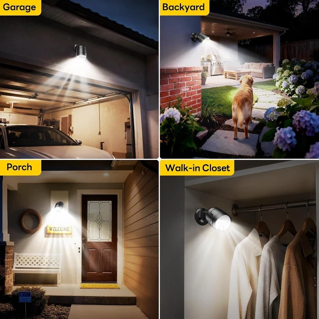 Alt view image 4 of 7 - 4000mAh Rechargeable Motion Sensor Spotlight, 600 Lumen IP65 Waterproof Outdoor Light for Porch, Yard, Wall & Garden