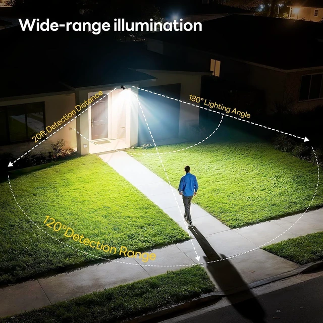 Alt view image 6 of 7 - 4000mAh Rechargeable Motion Sensor Spotlight, 600 Lumen IP65 Waterproof Outdoor Light for Porch, Yard, Wall & Garden