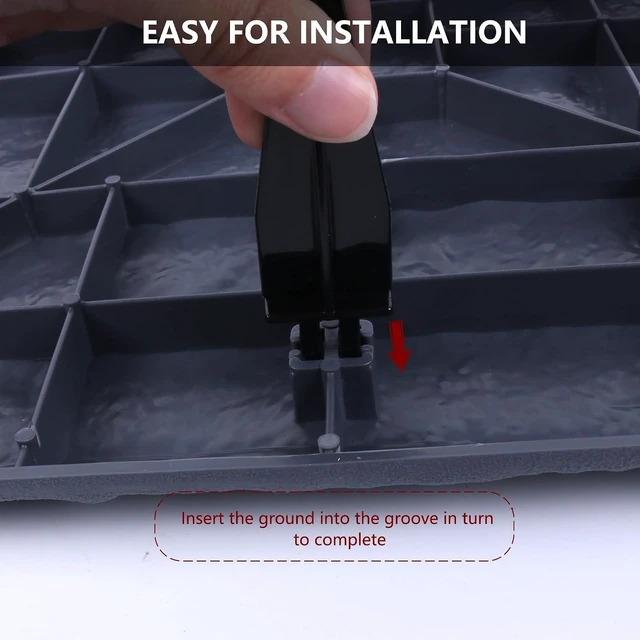 Alt view image 5 of 7 - 4Pcs Large Weatherproof Stepping Stones with Ground Stakes, Durable Plastic Pavers for Patio, Pathway & Landscaping, Outdoor Garden Walkway